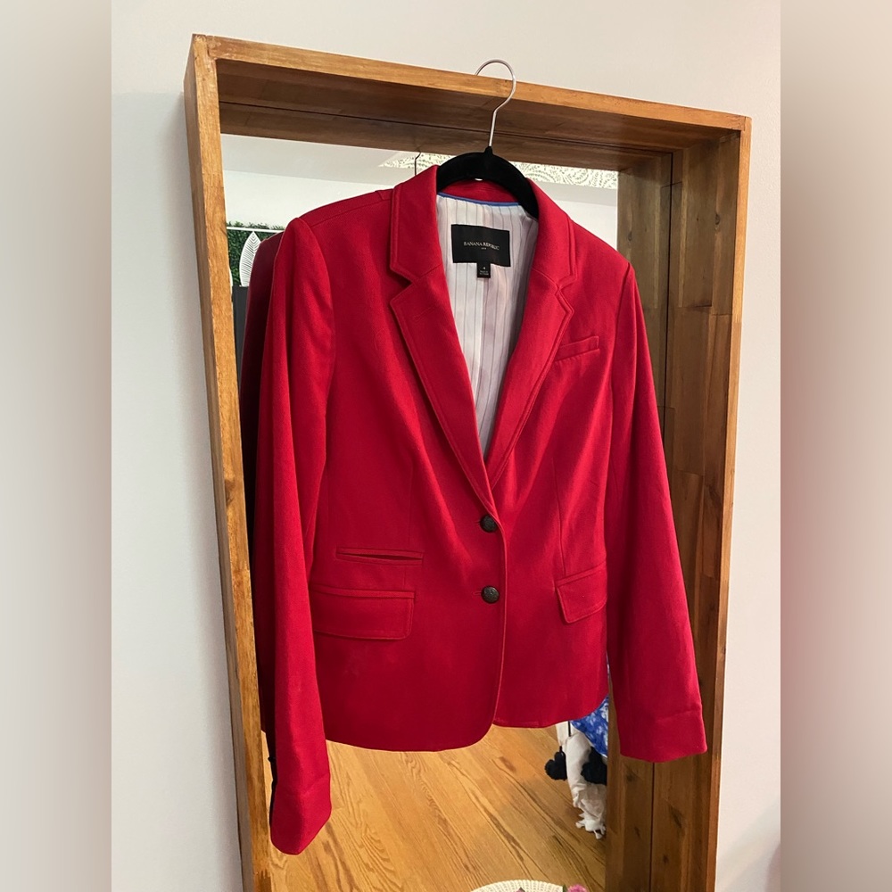 Banana Republic Red Suit Jacket Size 4 - Good Condition